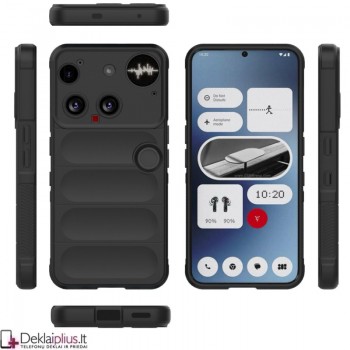 Magic Shield guminis dėklas su kameros apsauga - juodas (Nothing Phone 3)